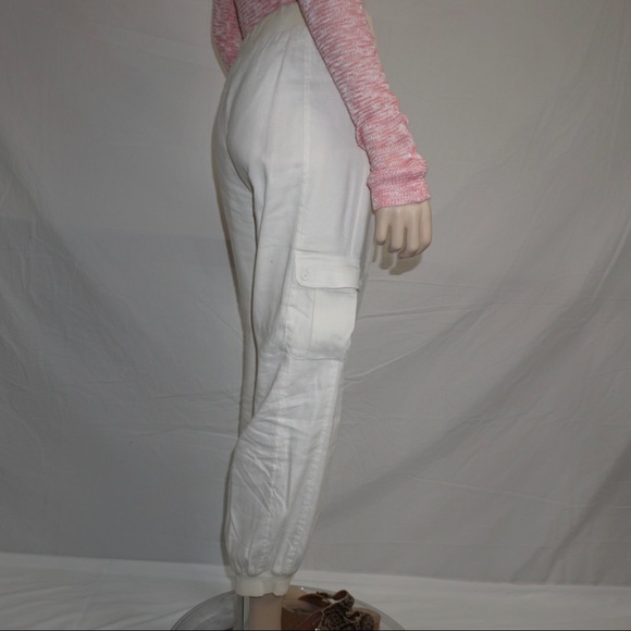 Bebe - White Linen and Silk Jogger Pants - 8 - Picture 6 of 7